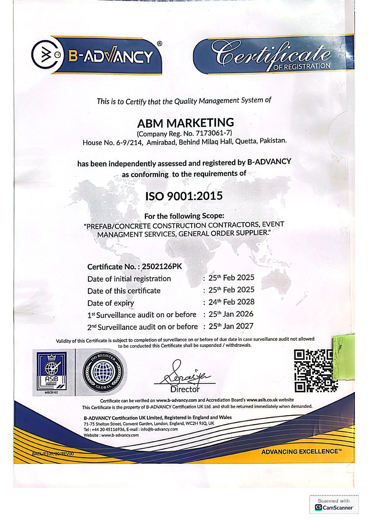 ISO 9001 Certified certification